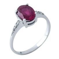 Sidabrinis žiedas su natūraliu rubinu 3,465 ct, gaminio svoris 2,97 g (0503158) 17 rubino raudonumo spalva
