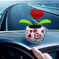 Bobble Heads in Colorful Pots Jewelry Piece Solar Dancing Toy for Car Dashboard Ornament Decoration Love Heart