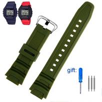 Laikrodžio dirželio priedai tinka Casio laikrodžiams W-218h / F-108 AE1200 / 1000 / 1300 dervos silikono laikrodžio dirželiai 18mm 18mm