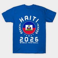 Men Black Print T-shirt World Cup 2026 Haiti Football Fan Haitian Supporter No-Cut Transfer Paper Print Cotton Tshirt L karališkos mėlynos spalvos