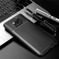 Skirtas Xiaomi POCO X3 NFC dėklui Minkštas silicio dangtis, anglies pluošto TPU smūgiams atsparus dėklas, skirtas M3 F2 Pro Redmi Note 9S 9 9A Mi 10T Pro Lite For POCO M3 juoda