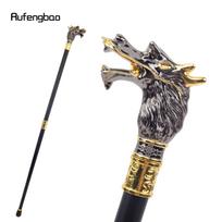 Auksinė juoda prabangi drakono galvutė vaikščiojimo lazdelė, madinga dekoratyvinė lazda Gentleman Elegant Cosplay lazdos rankenėlė Crosier 93 cm