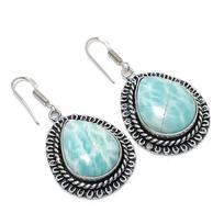 Natural Amazonite Gemstone 925 Sterling Silver Jewelry Earring 1.97  Q6H64