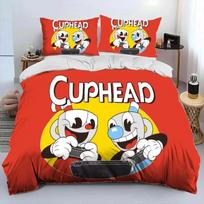 Animacinis Cuphead ir Mugman patalynės komplektas berniukams mergaitėms viengulis karališko dydžio antklodės užvalkalas pagalvės užvalkalas lova vaikams suaugusiems namų tekstilė EU Single 135x200cm gray