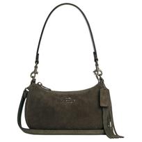 Coach Teri 19 Tassel Decorated Leather Crossbody Bag Women bags Military-Green Silver CCE42-QBARY Basic Set (Bag+Dust Bag)