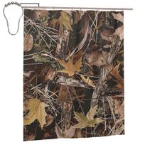 Real Tree Camouflage Dušo užuolaida Vonios kambario Poliesterio Vandeniui atsparios Vonios užuolaidos Su kabliukais W60H190(CM)-1 Pcs