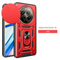 For Realme 12 Pro Plus Case Realme 12+ Cover Realme 12 4G Magnetic Ring Holder Armor Phone Case Slide Camera Protect Back Cover realme 12 Pro+