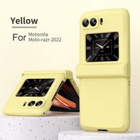 Motorola Moto Razr 2022 dėklo vyrio dangtelis Pilna apsauga Ultra plonas kietas telefono dangtelis, skirtas Motorola Razr 3 Case Fundas For Moto Razr 2022 geltona