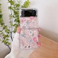 „Samsung Galaxy Z Flip 4 3 Case“ gėlių apyrankės Tpu minkštas silikonas, atsparus smūgiams, sulankstomas permatomas apsauginis dangtelis, priedai For Samsung Z Flip 3