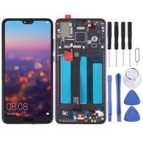 OEM skystųjų kristalų ekranas, skirtas Huawei P20 Skaitmenintuvo pilnam surinkimui su rėmeliu juoda