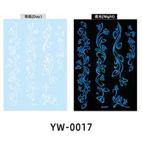 Henna Glow-In-The-Dark White Tattoo Sticker Waterproof Temporary Tattoo Sticker Party Wedding Tattoo 110 * 153Mm (die)