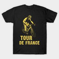 Vyriški juodi marškinėliai su spaudiniu Tour De France Pro Cycling World Tour Dviratininkų gerbėjams Spausdinimas ant nekerpamo perkėlimo popieriaus Medvilniniai marškinėliai S juoda