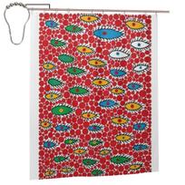 Yayoi Kusama Abstraktaus Tapybos Dušo Užuolaida Vonios kambariui Poliesterio Vandeniui Atsparios Vonios Užuolaidos Su Kabliukais W60H190(CM)-1 Pcs