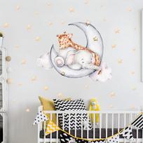 Dramblio žirafos viniliniai mėnulio lipdukai vaikų kambariams Sieniniai dekoratyviniai gyvūnų raštų sienų lipdukai vaikų kambariui 35*60cm