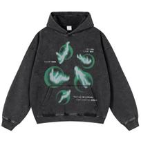 Streetwear Human Body Graphic Unisex Washed Black Oversized Unisex Long Sleeve Hoodie S juoda