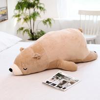 35-110CM Kawaii apsirengęs poliarinis lokys pliušinis lėlė Kūdikio minkštas kimštas miegantis lokys pagalvė Gyvūnas pliušiniai žaislai Animacinis filmas Dovanos 35cm ruda