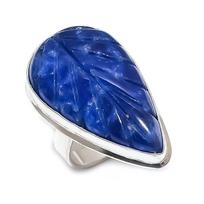 Burmise Sapphire(Imituojamas) Brangakmenio 925 sterlingų sidabro papuošalų žiedas, 8 dydis
