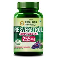 Vlado’s Himalayan Organics Resveratrol 255mg with Grape Seed Extract Supplement for Heart Skin Youthful Skin 60 Veg Capsules