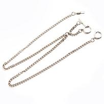 Men Double Albert Chain Pocket Watch Curb Link Classic Antique T-Bar Watch Chain for Pocket Watch Keys Pendants sidabras