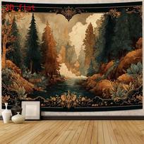 2D Dark Academia Forest Tapestry Vintage Gothic Nature Wall Decor Backdrop 47.2x31.5inch/120*80cm