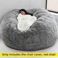 No Stuffed Gray Bean Bags Chair Giant Bean Bags Pouf Sofa Bed Puff Futon Room Seat Tatami Relax Lounge Furniture Only Bags Case pilka