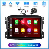 Reakosound Automobilio radijo stereofoninis GPS daugialypės terpės grotuvas 2 DIN WiFi CarPlay Auto Android Bluetooth jutiklinis ekranas, skirtas Fiat 500L 2012-2017 m.