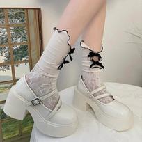 Ultra High Heel Mary Jane Shoes for Women 2024 New Gothic Thick Sole Pumps for Women Plus Size Ankle Buckle Party Lolita Shoes 35 smėlis
