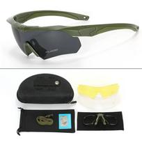 Tactical Goggles CS Airsoft Wind Shield Shooting Goggles HD 3 Lens Motocross Motorcycle Mountaineering Safe Goggles