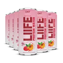 Protein vanduo QNT, aviečių ir persikų skonio, 330 ml x 12 vnt.