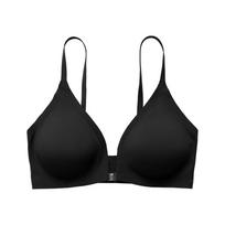 No Trace Large Size Sexy Lingerie Women Thin Section Small Chest Gathering Adjusting Bra Front Buckle Ladies Bra XL gray