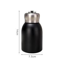 300ml Vandens Butelis Mini Apvalus Izoliuotas Puodelis Nerūdijančio Plieno Kavos Terminis Puodelis Nešiojamas Madingas Verslo Vakuuminis Lauko Butelis juoda