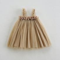 3D Flower Sweet Girl Mesh Summer Sling Beach Dress - Puffy Princess Skirt for Baby Girls. 110 cm