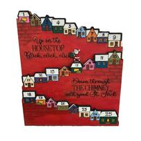 Wood Christmas Advent Calendar Christmas Party Ornaments Kid Toy Castle Santa Christmas Countdown Calendar 2023 New Year T1