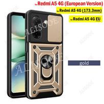 for Xiaomi Redmi A5 4G (173.3mm) Europe Version Case Slide Camera Ring Stand Cover Shockproof Capa Armor Funda Redmi A5 4G EU 173mm auksas