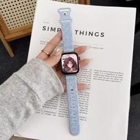 Suitable for Huawei Fit4 watch strap engraved rose pattern Xiaomi 9Pro silicone Redmi watch5 strap without connector 18mm dangaus mėlyna spalva