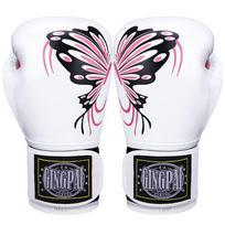 6-12oz Rožinės drugelio bokso pirštinės vaikams, moterims, kikbokso treniruočių pirštinė, profesionalios treniruočių, sparingo, Muay Thai, MMA, smūgių maišo pirštinės 6oz white