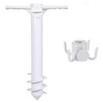 3/5 Spin Inserts Spiral Umbrella Plug with Hook Spike Auger Keep Holder Windproof Sunshade Bracket Equipment for Sand Soil Grass