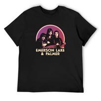Emerson Lake and Palmer T-Shirt Shirts Graphic Plus Size Clothes Blanks Black T Shirts for Men S juoda