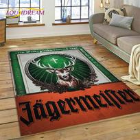 3D Naujausias Vokiškas Jaegermeister Logotipas Briedžio Kilimas Svetainės Miegamojo Dekoras, Grindų Kilimėlis Neslystanti Dekoro Elementas Sofai Durų Kilimėlis 40x60cm( 15x23in )