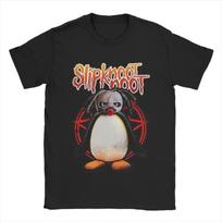 Slipknoot Noot Pingu Men's T Shirt Novelty Tees Short Sleeve Round Collar T-Shirt Cotton Plus Size Clothing S juoda