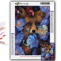 5D „pasidaryk pats“ deimantinis paveikslas „Animal Fox“ kryžminio dygsnio deimantų siuvinėjimo mozaika Full Round 20X30CM