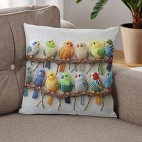 2D Spaudinys Be Įdėklo Spalvinga Papūga Mielas Paukštis Dekoratyvinis Pagalvės Užvalkalas Draugiškas Odai Minkštas Trumpo Pliušo Sofa Pagalvėlė Svetainė Lovos Šoninė Pagalvės Užvalkalas balta