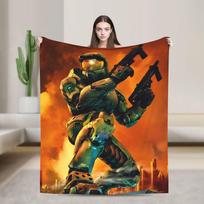 Game H-Halo I-Infinite Blanket  Soft Warm Plush Bedding Throws For Couch Chair Sofa Bed Camping Flannel Bedspread Bed Cover 30x40in