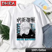Japanese Anime Jujutsu Kaisen T Shirt for Women Gojo Satoru Print Graphic T Shirts Unisex Harajuku Fashion Casual Women Cute Tee S