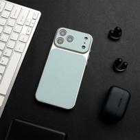 Vintage Leather Diamond Textured Case for iPhone 17 Air 17 16 15 14 13 12 Pro Max 17Pro Retro Shockproof PC Plating Armor Cover iPhone 15 mėlyna