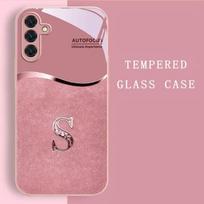 Pink gold letters Hot-selling Beautiful  PhoneCase Glass PhoneCase for Samsung Galaxy S26 S25 S24 S23 S22 S21 FE,Ultra,Plus For Galaxy S26
