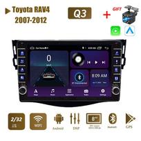 Automobilinis Android radijas skirtas Toyota RAV4 2007-2012 Su mygtuko rankenėle 2din Multimedijos stereo vaizdo grotuvas WIFI GPS Carplay 2+32GB 2+32GB