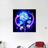 5D Pasidaryk pats deimantinė tapyba Mėlyna rožė Deimantinė siuvinėjimo pilnas išdėstymas Anime kryželiu rinkiniai Namų dekoras Rankų darbo dovana Round 30x30cm blue