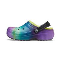 Crocs Classic Lined Out Of The World Comfortable Casual Wooden Sole Sandals Kids Sandals Blue Green Purple 207322-0GU 30-31