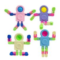 4 vnt. Fidget sensoriniai suktukai Transformuojamas grandinėlės robotas Pirštų galiukų žaislas Streso malšinimo Fidget žaislas Gimtadienio mokyklinė dovana